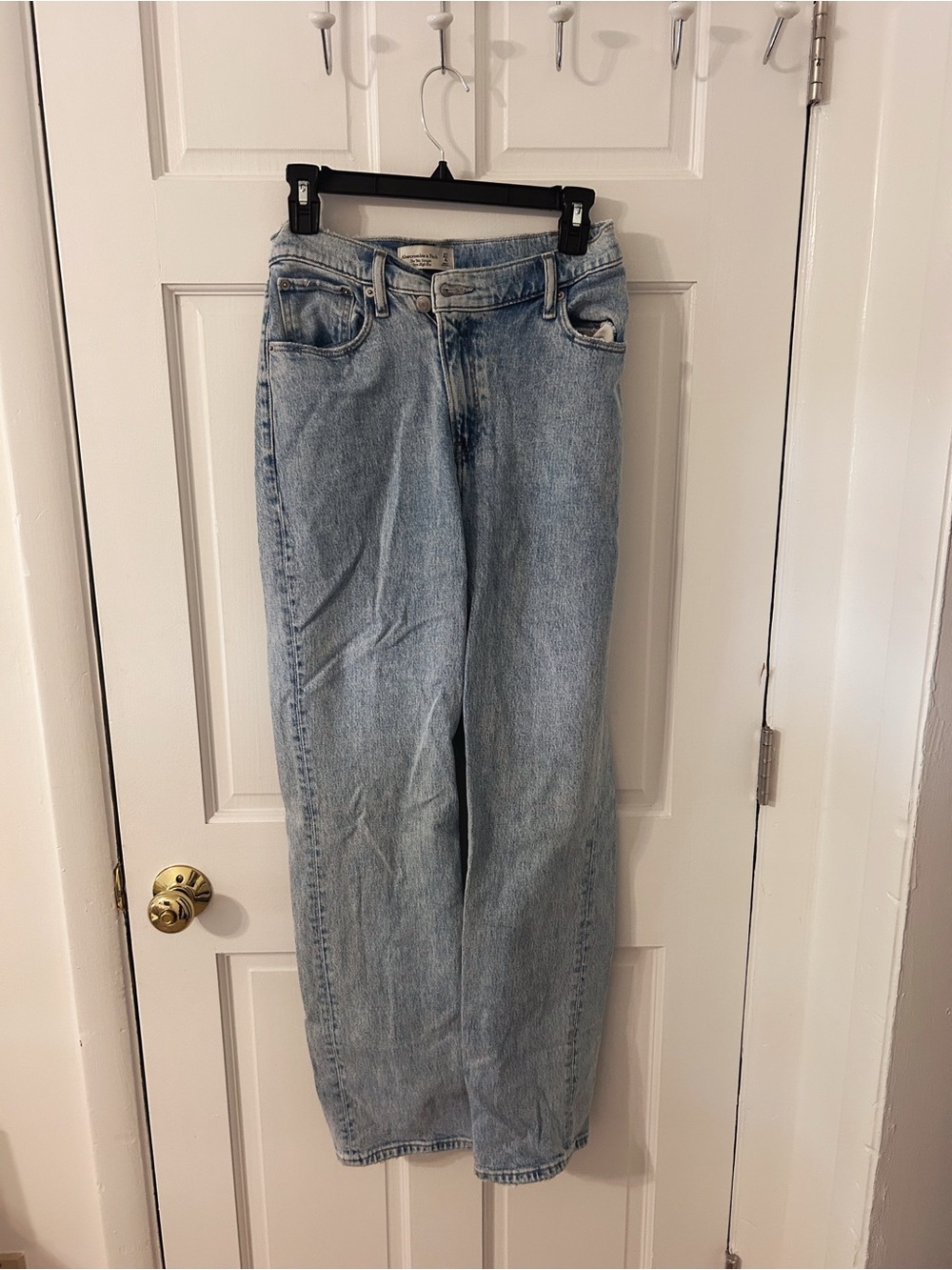 A&F straight ultra high rise jeans
